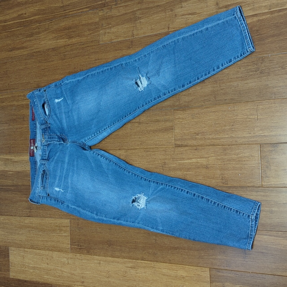 Lucky Brand Distressed Charlie Skinny Jeans 14/32